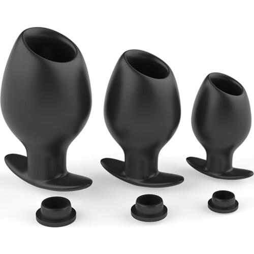 Soft Silicone Hollow Anal Plug Tunnel Ass Cleaner Anal Dildo/Speculum/Extender/Enema/Dilator/Expander Massager Prostate