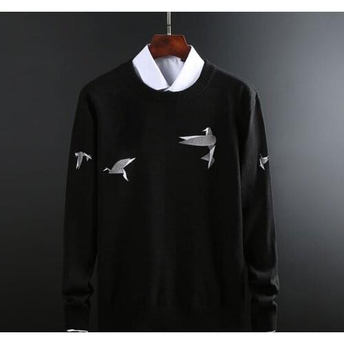 2021 New Fashion Sweater Mens Pullover Slim Fit Jumpers Knitting Patterns Woolen Winter Korean Style Casual Clothing Male