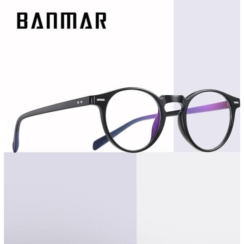 BANMAR Fashion Round Blue Light Blocking Glasses Men Women Ultra Light TR90 Anti Blue Ray Computer Glasses Male UV400