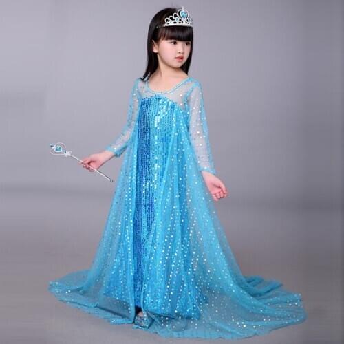 European Designer American Princess Clothes for Kids Party Costume Carnival Fairy Elsa Disguise Costumes for Children