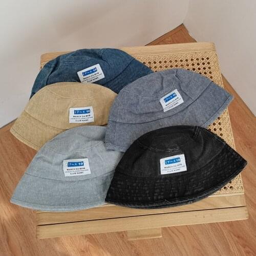 Japanese Unisex Retro Patch Denim Bucket Hats 2021 Women Sunscreen Men Korean Outdoor Vacation Fisherman Hat Student Beach Cap