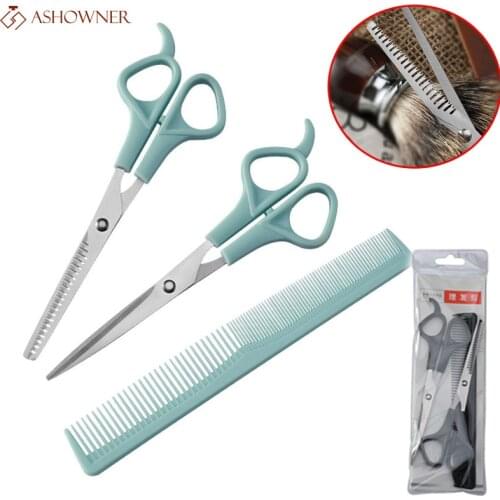 3PCS Hairdressing Scissors 6 Inch Scissors for Cutting Thinning Hair Comb Barber Accessories Hairdressing Shears Hair Scissors