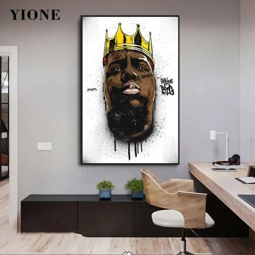 Rapper King Tupac Shakur Posters and Prints B.I.G Biggie Smalls 2 PAC Wall Art Canvas Paintings for Bedroom Living Room Pictures