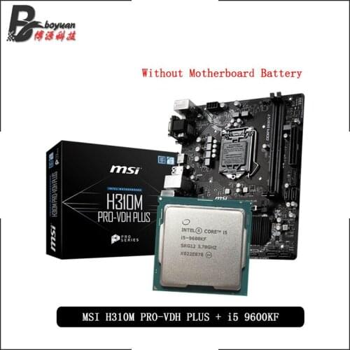 Intel Core i5 9600KF CPU + MSI H310M PRO VDH PLUS Motherboard Suit No integrated graphics card LGA 1151 New but without cooler