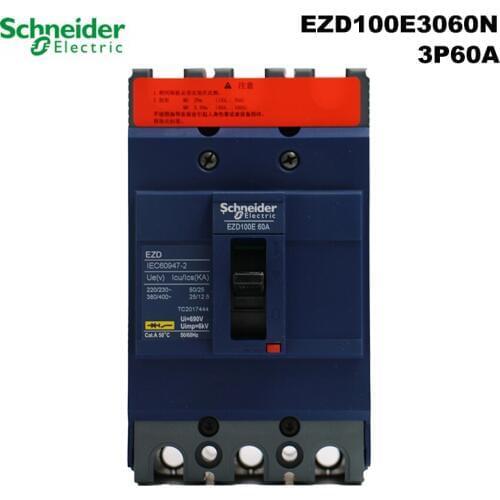 Schneider Electric EZD TMD 60A 3P plastic shell MCB distribution protection circuit breaker manual fixed air switch EZD100E3060N