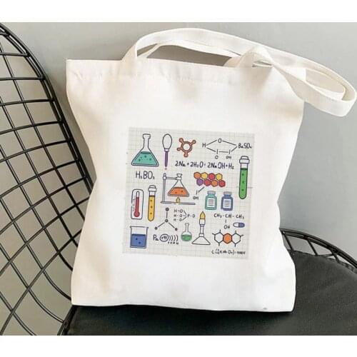 2021 Shopper Amazing Chemistry Printed Tote Bag women Harajuku shopper handbag girl Shoulder shopping bag Lady Canvas Bag