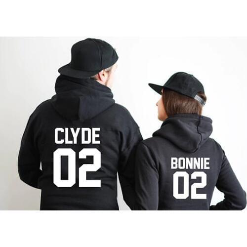 Couples hoodie bonnie and clyde hoodies couples hoodies bonnie and clyde sweatshirts anniversary gift couples sweatshirts couple