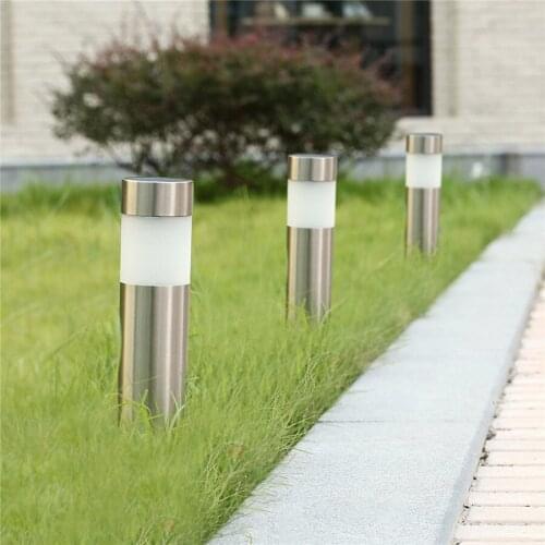 Stainless Steel Solar Light Outdoor Garden Lawn Landscape Street Lights Villa Pathway Pillar LED Lights Backyard Decoration