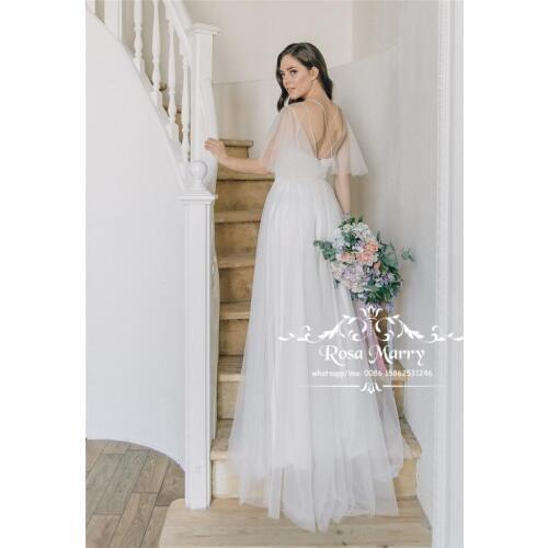 Modest Plus Size Country Beach Wedding Dresses 2020 A Line Hippie Greek Style White Tulle Cheap Bridal Gowns Vestido De Novia