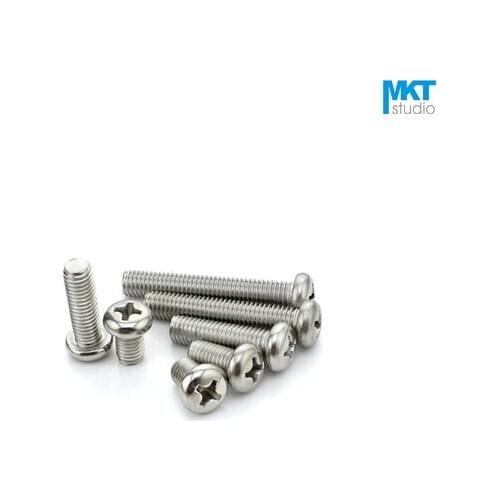 100Pcs Free Shipping Sample M1.2 Stainless Steel Round Head Flat Tail Screws Bolts Height=3/4/5/6mm