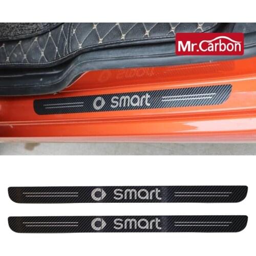 2 Pieces Stainless steel door pedal trim For Brabus Smart 451 453 Fortwo threshold protection stickers car Accessories