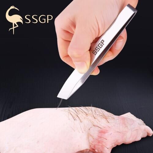 SSGP 3pcs Kitchen Stainless Steel Pig Hair Pulling Chicken Duck Hair Clip Fish Bone Pliers Plucking Tweezers Hair Removal Pliers