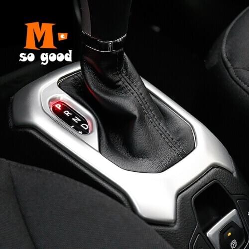 2015 2016 2017 for Jeep Renegade BU Car ABS Matte Gear Shift Knobs Cover Trim Manual Transmission Interior Moulding Accessories