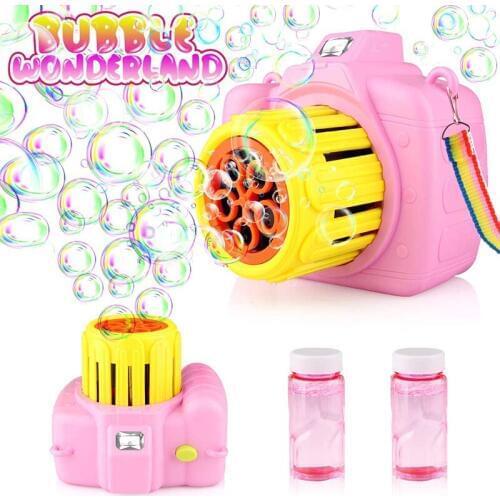 2020 Bubble Machine Toys for Kids Toddlers Automatic Bubble Blower with Bubble Solutions Portable Bubble Maker Toy