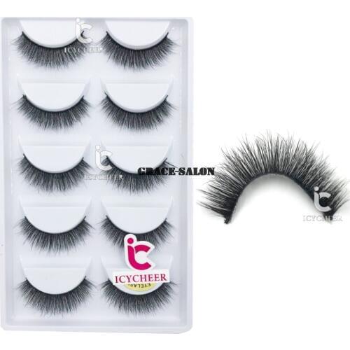 ICYCHEER 3D Mink False Eyelashes Natural Crisscross Messy Soft Multilayer Fake Eyelashes Stage Makeup Lashes