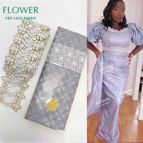 5+5 Yards 3D Vintage Embroidered Ribbon For Crafts And Bazin Riche Lace For Women Sewing Dresses Party Clothing Bazin Riche Lace