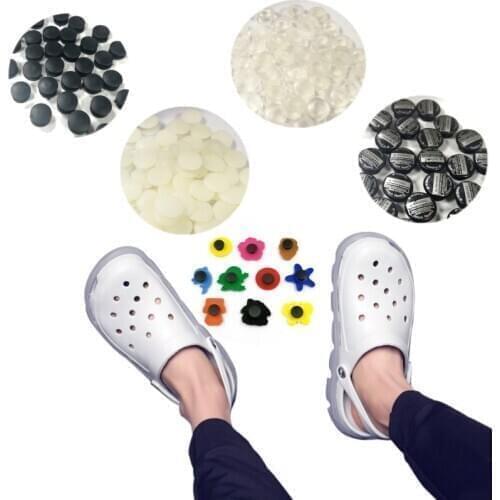 500pcs Various Sizes Plastic Buckles DIY Accessories Black Transparent Buttons fit Croc Sandal Shoes Back Buckle of Shoe Charms