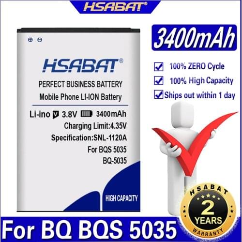 HSABAT BQ-5035 3400mAh Battery For BQ BQS 5035 BQ-5035 Velvet