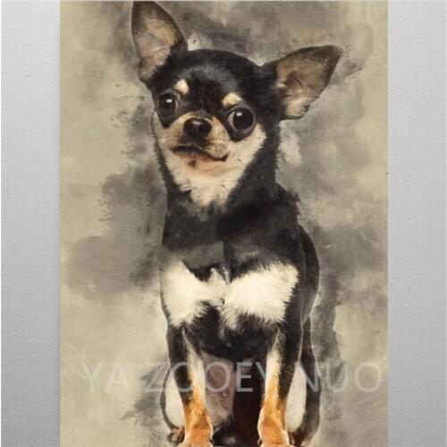5D DIY Diamond Painting Chihuahua Dog Cross Stitch Needlework Full Round Rhinestone Mosaic Diamond Embroidery Crafts Decor AZ814