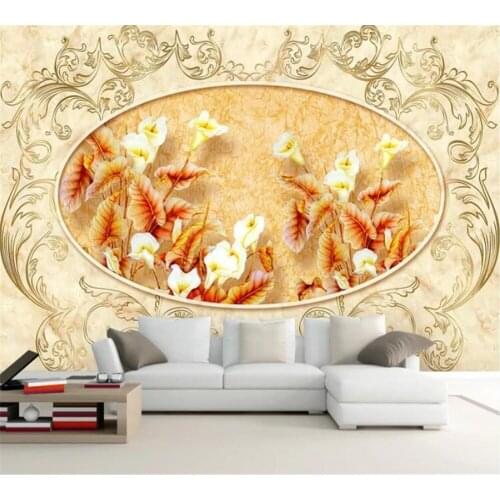 Beibehang Custom wallpaper 3D high-end European pattern color carving art glass relief home TV background wall papel de parede