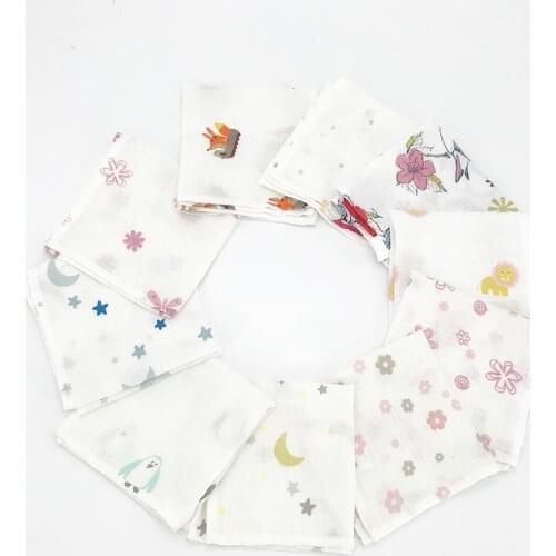 BERNICE & MARTIN 100% Cotton 10pcs Baby Infant Towel Muslin Towel Handkerchiefs Two Layers Wipe Towel