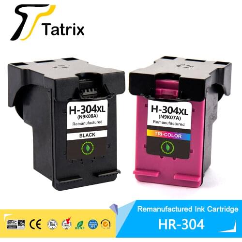 Tatrix 304 XL 304XL Premium Black Remanufactured Color InkJet Ink Cartridge For HP304 For HP DeskJet 3720 3730 2630 Printer