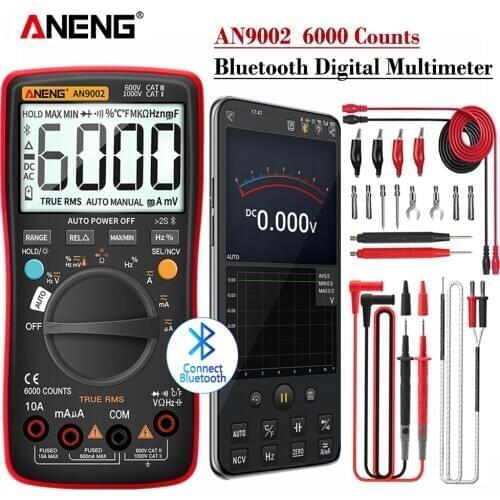 ANENG AN9002 Bluetooth Digital Multimeter 6000 Counts Professional MultimetroTrue RMS AC/DC Current Voltage Tester Auto-Range