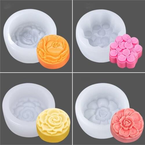 DIY Baking Silicone Mold Soap Mould Flower Moon cake Decoration Pattern Handmade Soap Mold Kitchen Gadget Accessories