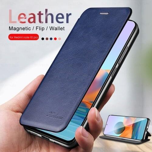 Casess red mi not 10 pro case leather magnetic stand flip wallet coque for redmi note 10pro redmy note10 pro para fundas 6.67