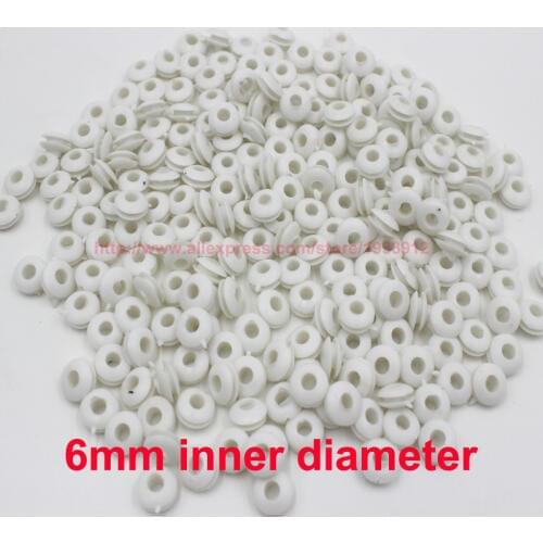 6mm inner diameter double side white cable rubber seal wire hole plugs grommet ring