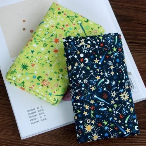 Fluorescent starry sky Kids Twill Cotton Fabric,Patchwork Cloth for DIY Sewing Quilting Fat Quarters Material For Baby&Child