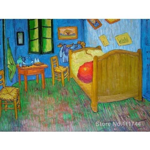 Art for living room wall Vincents Bedroom at Arles by Vincent Van Gogh paintings High Quality Hand painted