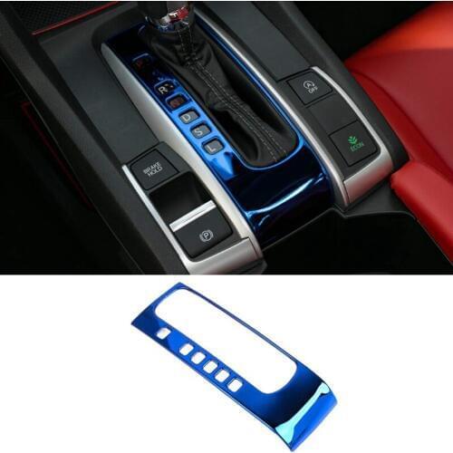Shift Gear Panel Trim Automatic Transmission Shift Box Cover for 10Th Gen Honda Civic 2020 2019 2018 2017 2016, Blue