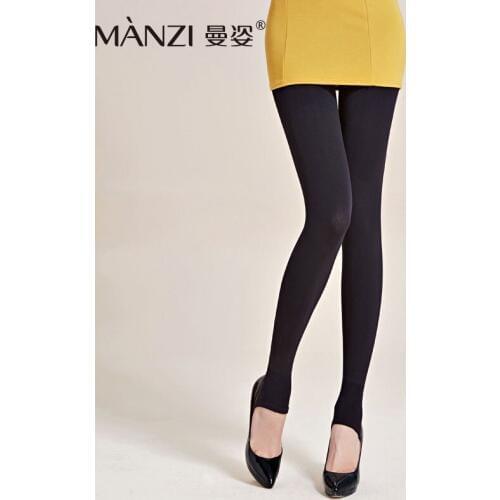 MZ77035 MANZI velvet heat stress thin leg Stirrup breathable Hip raise thicken 1200D black stirrup Leggings wholesale