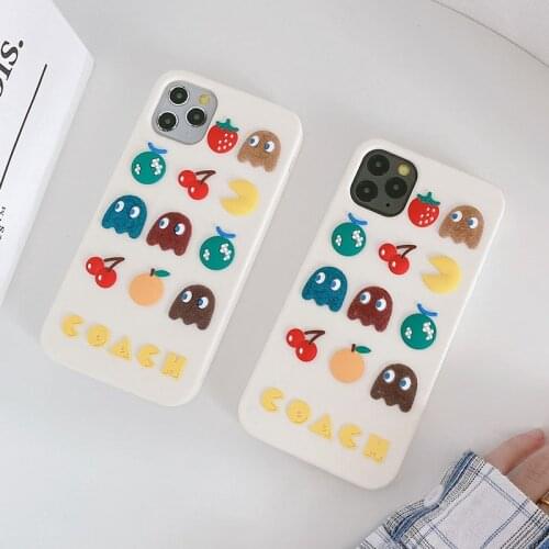 Cute Cartoon Bean Eater Case for iPhone 12 11 Pro X XR XS Max 6 6s 7 8 Plus SE 2020 mini Start Game Play Soft Silicone Cover