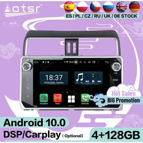 128G Carplay Screen Multimedia Stereo Android 10 Player For Toyota Prado 2018 2019 GPS Navigation Audio Radio Receiver Head Unit