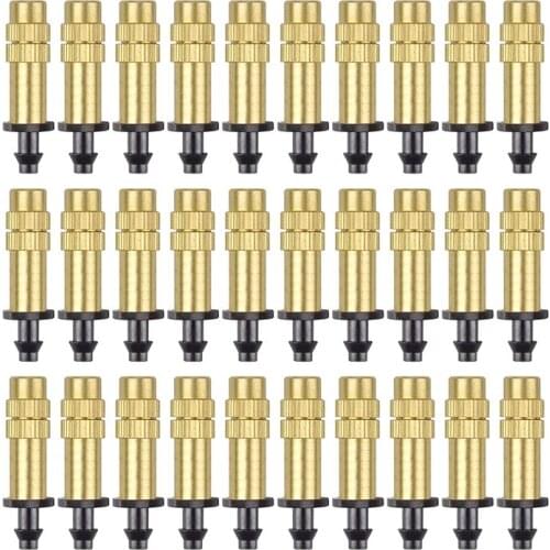 30Pcs Watering Nozzle Adjustable Copper Irrigation Water Fog Sprinkler Head Mini Misting Greenhouse Accessories