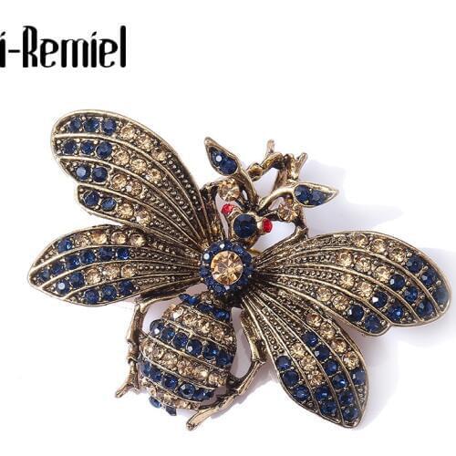 New Insect Bee Brooch Vintage Rhinestone Butterflies Brooches Coat Corsage Luxulry Jewelry Gifts for Women and Men Accessories