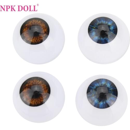 NPKDOLL DIY 2 Pairs Doll Eyes Reborn Doll Eyeball Half Round Eyes Reborn Doll Kits Replacement Eyeball Reborn Baby Dolls