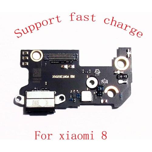 Original Charge Board for Xiaomi 8 Support Fast Charge USB plug charge Port Flex Replacement for mi 8