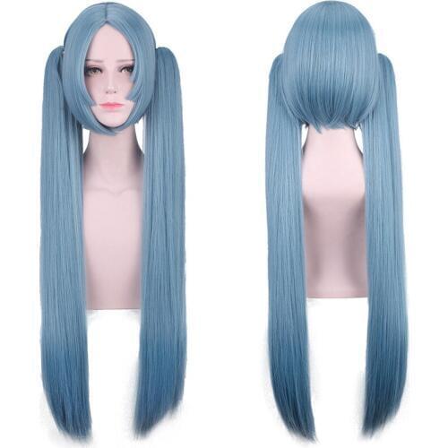 80cm Onmyoji Cosplay Wig Synthetic Hair Perucas Halloween Costume Party Play Wigs With Double Long Ponytails High Temperature