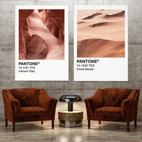 Pantone Poster, Canyon Clay, Coral Sand Print | Aesthetic Poster | Minimalist Poster | Antelope Canyon, Sand Dune Print | Desert