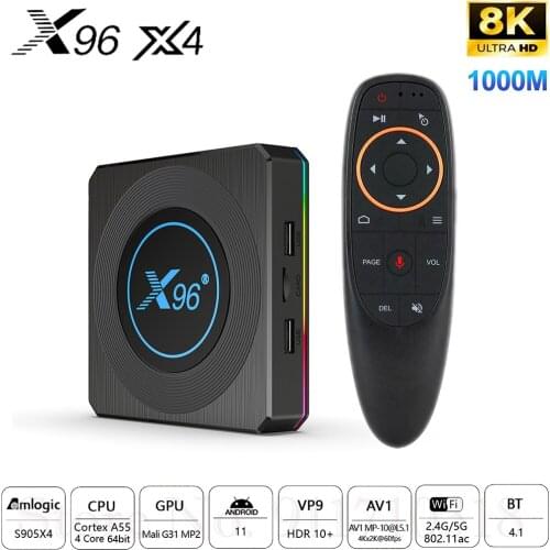 2021 Smart TV Box Dual wifi Android 11 X96 X4 Amlogic S905X4 4GB 64GB 32GB Wifi 8K Youtube BT4.1 Media Player X96 X4 Set top box