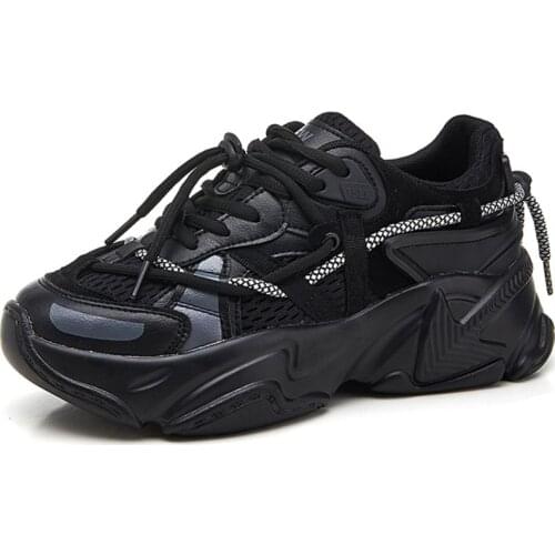 RASMEUP Genuine Leather Platform Keep Warm Sneakers 2020 Summer Fashion Mesh Breathable Woman Shoes Footwear Plus Sizes