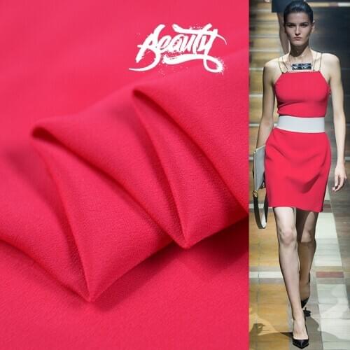 Rose red pure silk heavier crepe fabric 26momme very thick sand wash very soft,SCDC1297