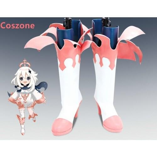 Genshin Impact Paimon Pink Cosplay Shoes Boots Halloween Carnival Cosplay Costume Accessories