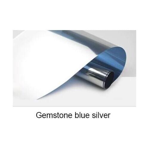 Blue Silver Waterproof Window Film 40/50cmx6m One Way Mirror Silver Insulation Stickers UV Rejection Privacy Films