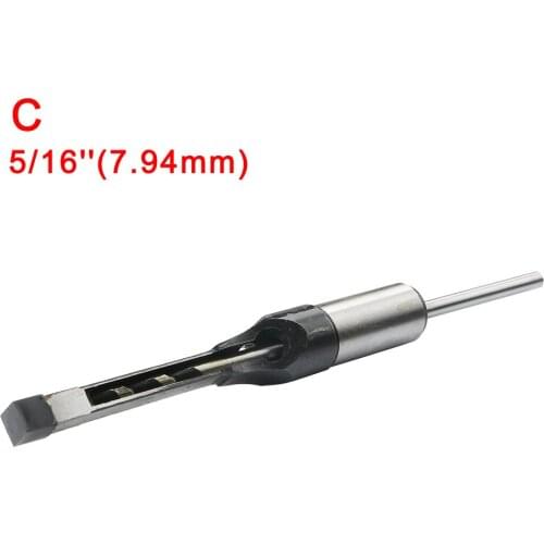 HSS Woodworking Metric Mortising Chisel Square Hole Drill Tool Hole Saw Cutter Wood Twist Drill Bit 6.35mm 7.94mm 9.5mm 12.7mm