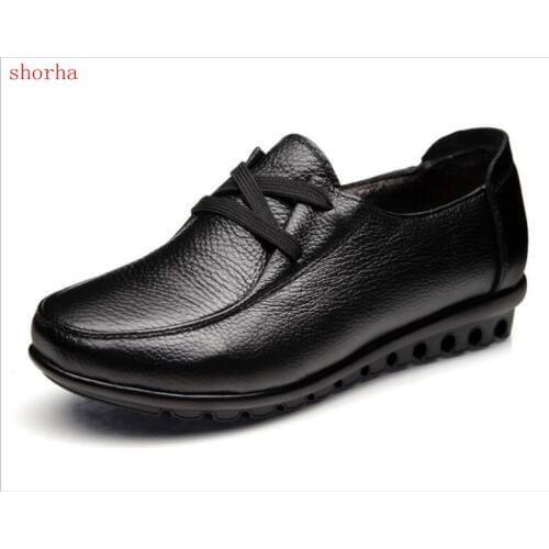 Women Genuine Leather Shoes Handmade Casual Women Flat Shoes Loafers Moccasin Comfortable Soft Creeper Women Shoes