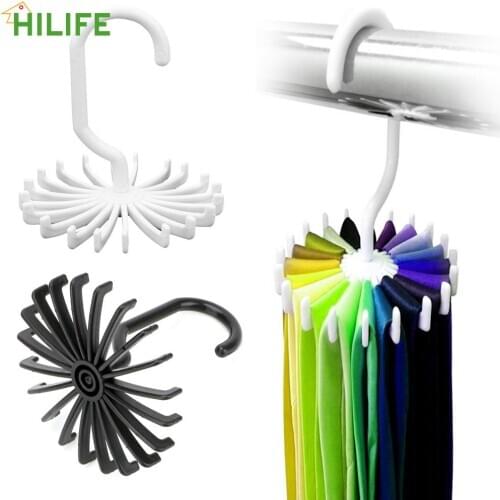 20 Hooks Tie Belt Hanger Wardrobe Organizer Rack Home Storage Rotating Scarf Hanger Drying Rack Laundry Hanger Clothes Holder
